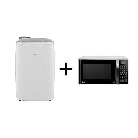 Combo LG Ar Portátil 127V + Micro-ondas Solo 30L com revestimento EasyClean™ 127V - LP1419IVSI.MS3091